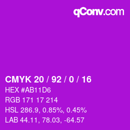 Color code: CMYK 20 / 92 / 0 / 16 | qconv.com