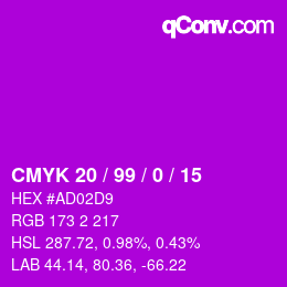 Color code: CMYK 20 / 99 / 0 / 15 | qconv.com