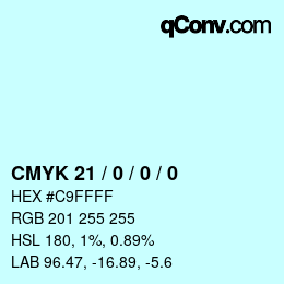 Farbcode: CMYK 21 / 0 / 0 / 0 | qconv.com