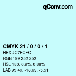 Code couleur: CMYK 21 / 0 / 0 / 1 | qconv.com