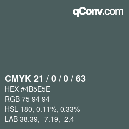 Código de color: CMYK 21 / 0 / 0 / 63 | qconv.com