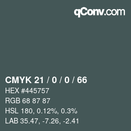 颜色代码: CMYK 21 / 0 / 0 / 66 | qconv.com
