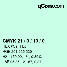 Color code: CMYK 21 / 0 / 10 / 0 | qconv.com