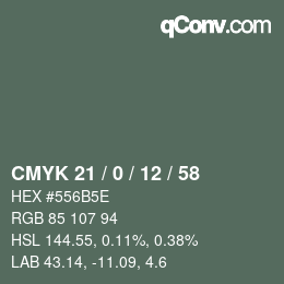 Código de color: CMYK 21 / 0 / 12 / 58 | qconv.com