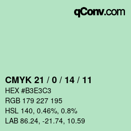 颜色代码: CMYK 21 / 0 / 14 / 11 | qconv.com