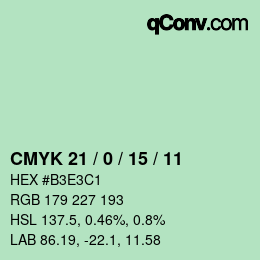 Código de color: CMYK 21 / 0 / 15 / 11 | qconv.com