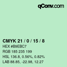 カラーコード: CMYK 21 / 0 / 15 / 8 | qconv.com