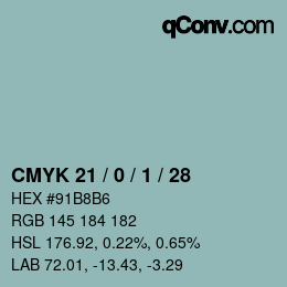 Color code: CMYK 21 / 0 / 1 / 28 | qconv.com