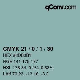 Color code: CMYK 21 / 0 / 1 / 30 | qconv.com