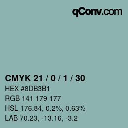 カラーコード: CMYK 21 / 0 / 1 / 30 | qconv.com