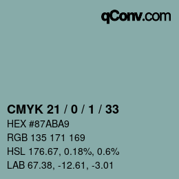 Color code: CMYK 21 / 0 / 1 / 33 | qconv.com