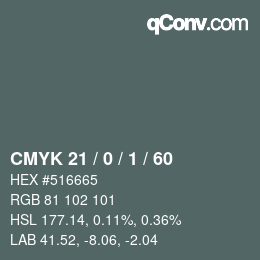 Color code: CMYK 21 / 0 / 1 / 60 | qconv.com