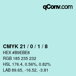 カラーコード: CMYK 21 / 0 / 1 / 8 | qconv.com