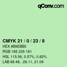 Color code: CMYK 21 / 0 / 23 / 8 | qconv.com