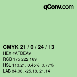 カラーコード: CMYK 21 / 0 / 24 / 13 | qconv.com
