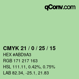 Color code: CMYK 21 / 0 / 25 / 15 | qconv.com