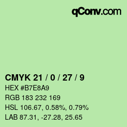 Color code: CMYK 21 / 0 / 27 / 9 | qconv.com