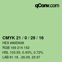 Código de color: CMYK 21 / 0 / 29 / 16 | qconv.com