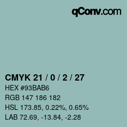 カラーコード: CMYK 21 / 0 / 2 / 27 | qconv.com