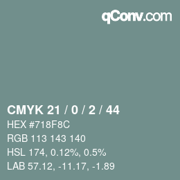 Código de color: CMYK 21 / 0 / 2 / 44 | qconv.com