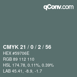 Código de color: CMYK 21 / 0 / 2 / 56 | qconv.com
