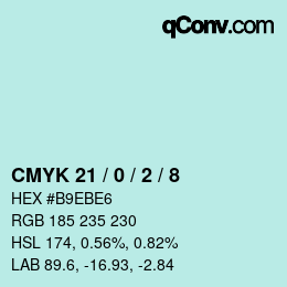 Color code: CMYK 21 / 0 / 2 / 8 | qconv.com