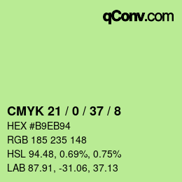 カラーコード: CMYK 21 / 0 / 37 / 8 | qconv.com
