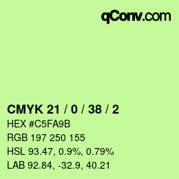 Color code: CMYK 21 / 0 / 38 / 2 | qconv.com