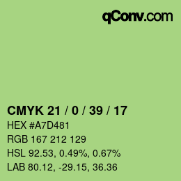 Código de color: CMYK 21 / 0 / 39 / 17 | qconv.com