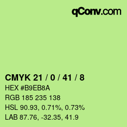 Farbcode: CMYK 21 / 0 / 41 / 8 | qconv.com