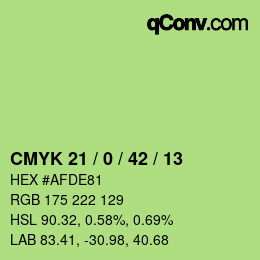 Color code: CMYK 21 / 0 / 42 / 13 | qconv.com