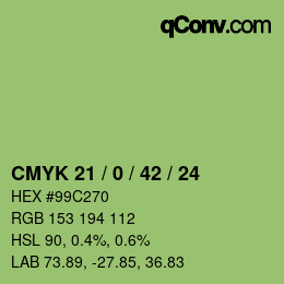 Código de color: CMYK 21 / 0 / 42 / 24 | qconv.com