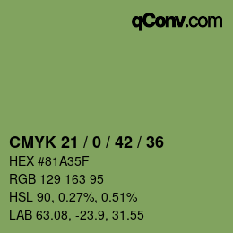 Código de color: CMYK 21 / 0 / 42 / 36 | qconv.com