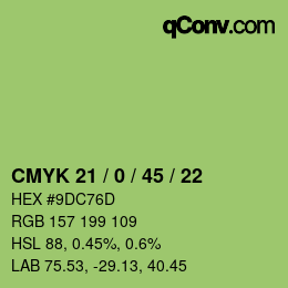 Color code: CMYK 21 / 0 / 45 / 22 | qconv.com