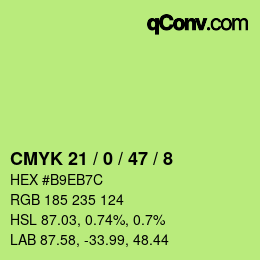 颜色代码: CMYK 21 / 0 / 47 / 8 | qconv.com