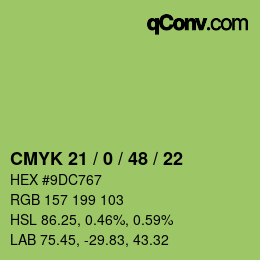 Código de color: CMYK 21 / 0 / 48 / 22 | qconv.com