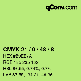 Color code: CMYK 21 / 0 / 48 / 8 | qconv.com