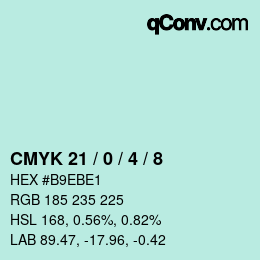 Color code: CMYK 21 / 0 / 4 / 8 | qconv.com