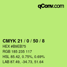 颜色代码: CMYK 21 / 0 / 50 / 8 | qconv.com