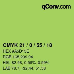 Color code: CMYK 21 / 0 / 55 / 18 | qconv.com