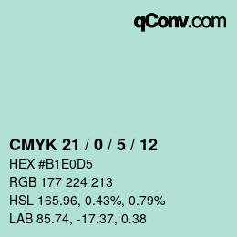 Color code: CMYK 21 / 0 / 5 / 12 | qconv.com