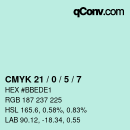 Color code: CMYK 21 / 0 / 5 / 7 | qconv.com