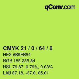 Color code: CMYK 21 / 0 / 64 / 8 | qconv.com