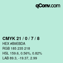 Color code: CMYK 21 / 0 / 7 / 8 | qconv.com