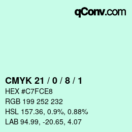 Color code: CMYK 21 / 0 / 8 / 1 | qconv.com