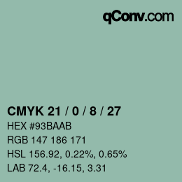 Color code: CMYK 21 / 0 / 8 / 27 | qconv.com