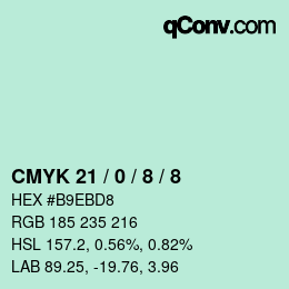 Farbcode: CMYK 21 / 0 / 8 / 8 | qconv.com