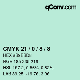 カラーコード: CMYK 21 / 0 / 8 / 8 | qconv.com