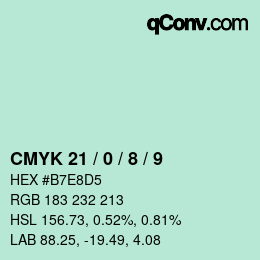 カラーコード: CMYK 21 / 0 / 8 / 9 | qconv.com
