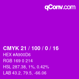 颜色代码: CMYK 21 / 100 / 0 / 16 | qconv.com